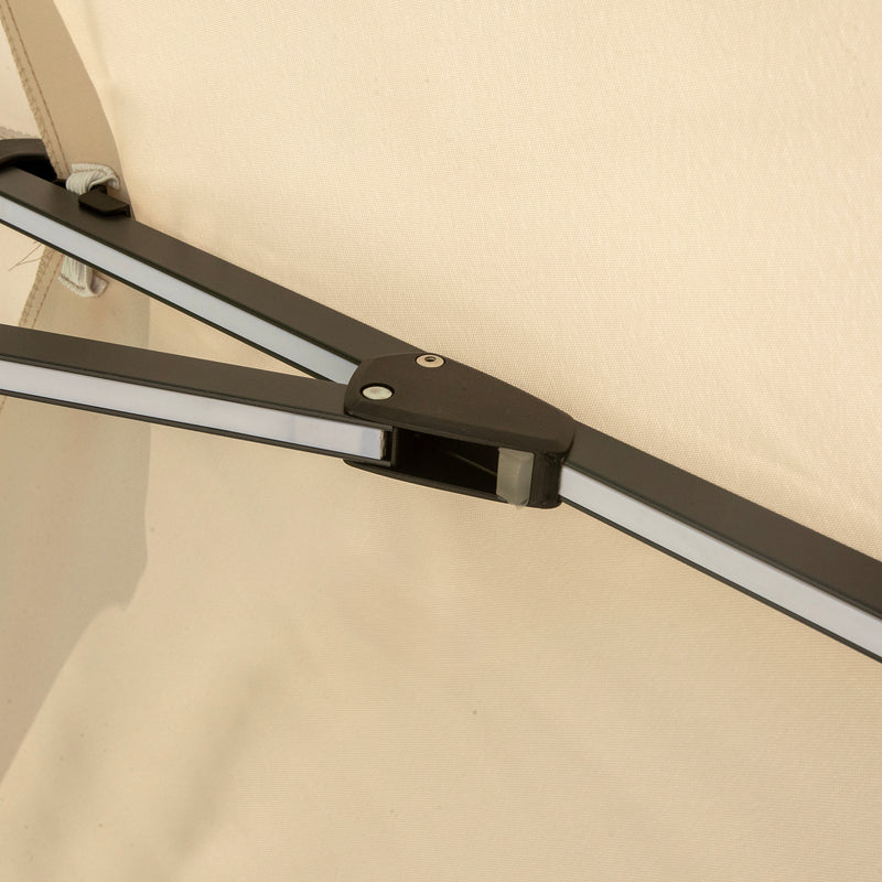 Bracken Outdoors Ecru 3.3m Round Cantilever Parasol With Solar LED Lights & FREE Base - Image 9
