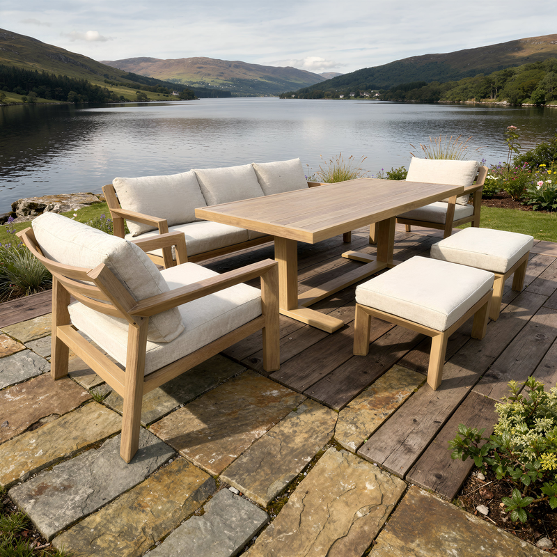 Bracken Outdoors Seville Aluminium Lounge Sofa Garden Furniture Casual Dining Set - Image 5
