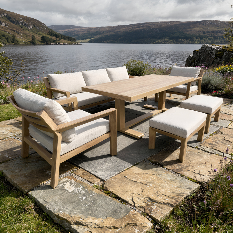 Bracken Outdoors Seville Aluminium Lounge Sofa Garden Furniture Casual Dining Set - Image 2