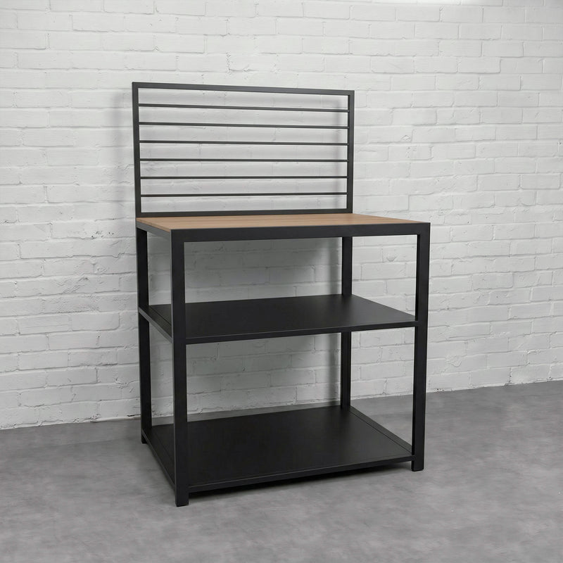 Draco Grills Scandic Aluminium Modular Outdoor Kitchen Shelf Unit with Wood Effect Top