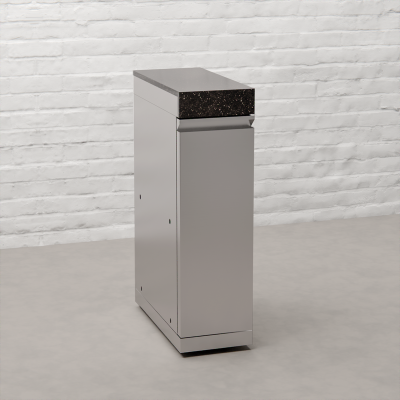 Draco Grills Outdoor Kitchen Stainless Steel Slimline Pull Out Drawer Cabinet with Granite Top