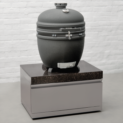 Draco Grills Stainless Steel Kamado Low Cabinet with Kamado Ceramic Egg 22"