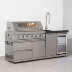 Draco Grills 6 Burner BBQ Modular Outdoor Kitchen with Sink and Fridge Unit