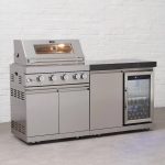 Draco Grills 4 Burner BBQ Modular Outdoor Kitchen with Single Fridge Unit