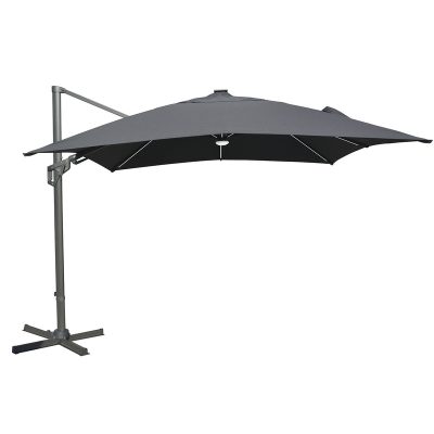 Bracken Outdoors Napoli Grey 3m x 3m Square Cantilever Parasol With LED Lights *Damaged Box*
