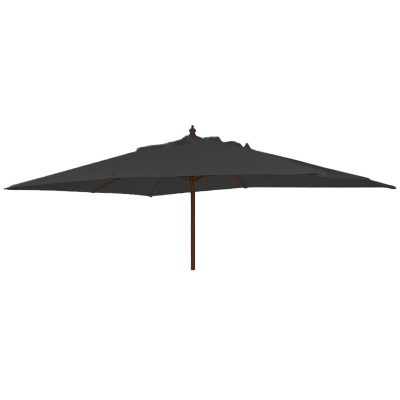 Alexander Rose 3m x 2m Hardwood Rectangular Garden Parasol - Charcoal