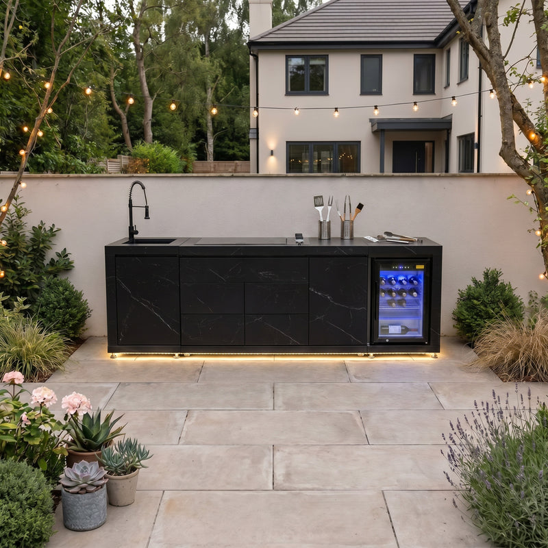 Draco Grills Horizon Sintered Stone Linear Outdoor Kitchen with 4 Burner Barbecue - Image 2