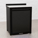 Draco Grills Teak Carbon Line Black Solid Stainless Single Fridge Cabinet with Ceramic Top