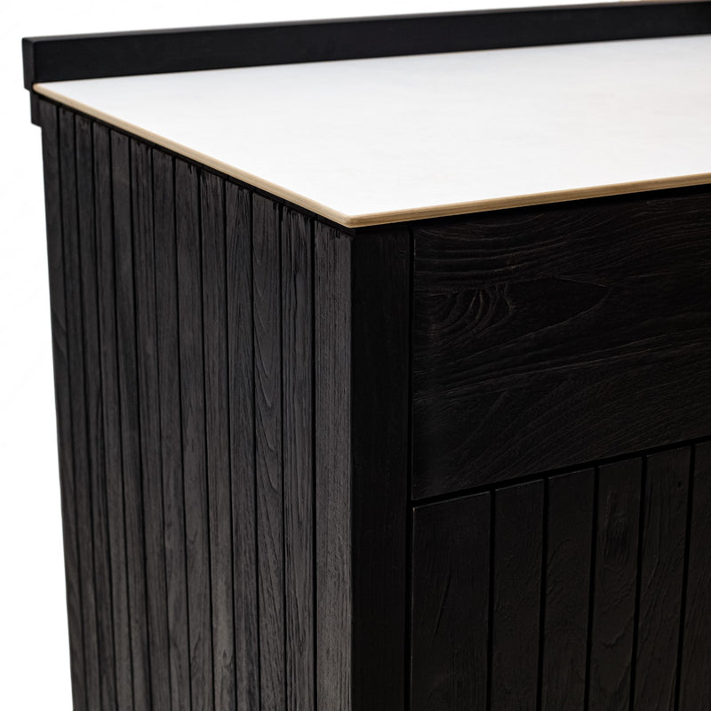 Draco Grills Teak Carbon Line Outdoor Kitchen 2 Door Add On Cabinet with Ceramic Top - Image 5