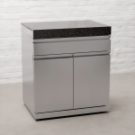 Draco Grills Outdoor Kitchen Stainless Steel Single Drawer and Double Door Cabinet with Granite Top