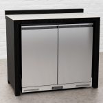 Draco Grills Teak Carbon Line Solid Stainless Steel Double Fridge Cabinet with Ceramic Top