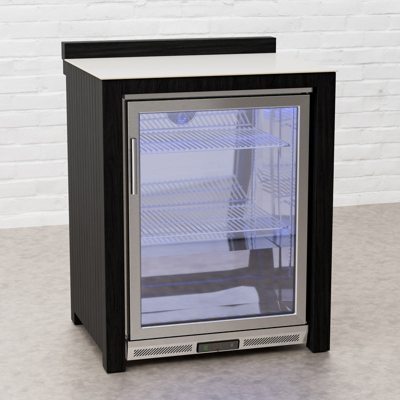Draco Grills Teak Carbon Line Stainless Single Fridge Cabinet with Ceramic Top - Image 2