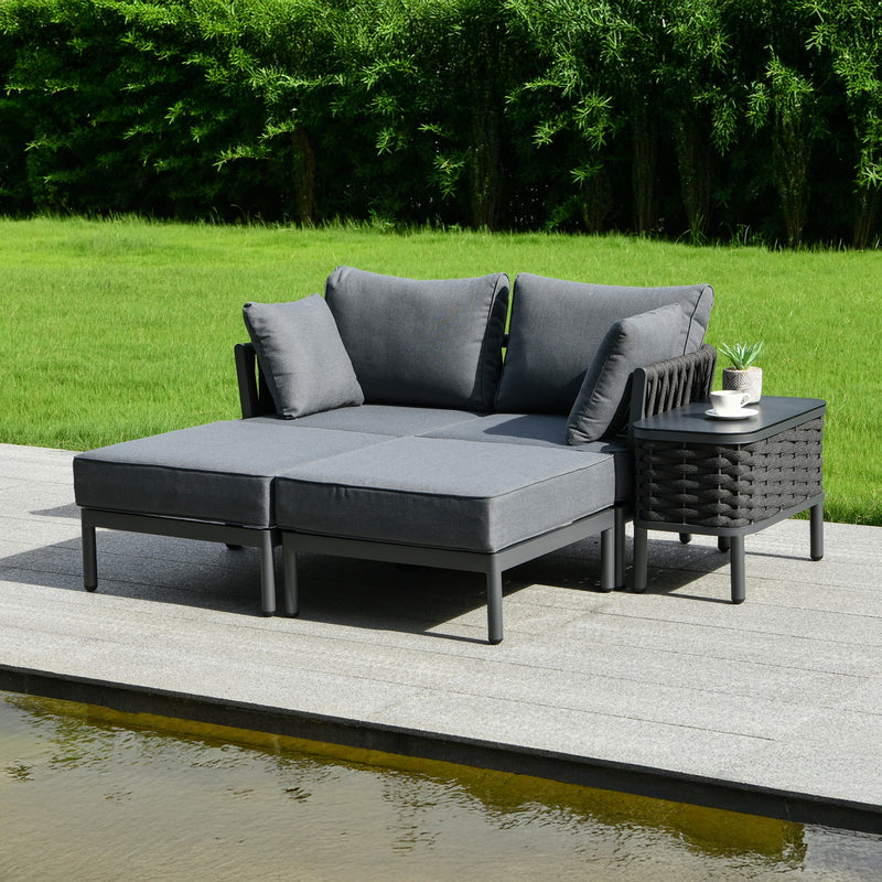 Bracken Outdoors Maldives Rope Sunbed and Sofa Garden Furniture Set - Image 3