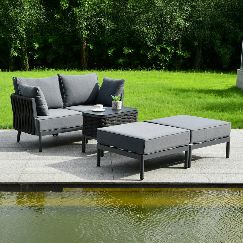 Bracken Outdoors Maldives Rope Sunbed and Sofa Garden Furniture Set - Image 2