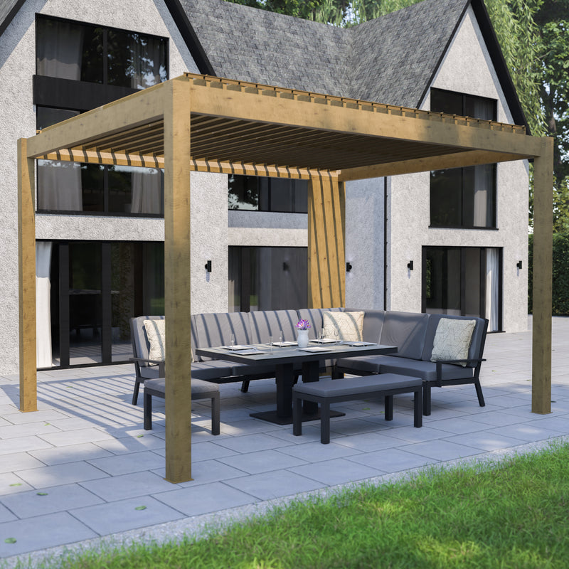 Bracken Outdoors Wood Effect Fixed Panel for Garden Pergolas - Image 6
