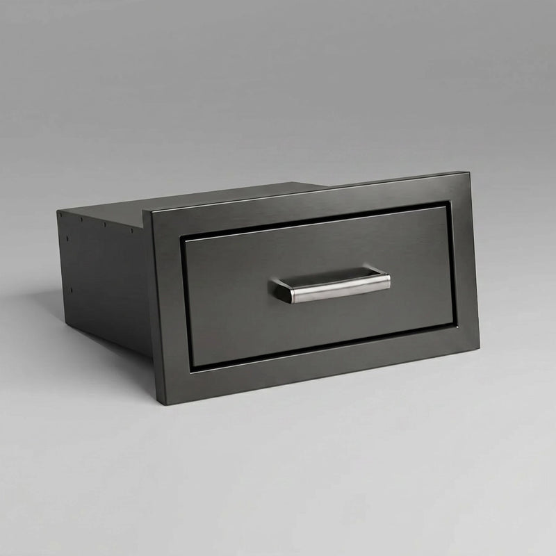 Draco Grills Black Stainless Steel Build-In Outdoor Kitchen Single Drawer