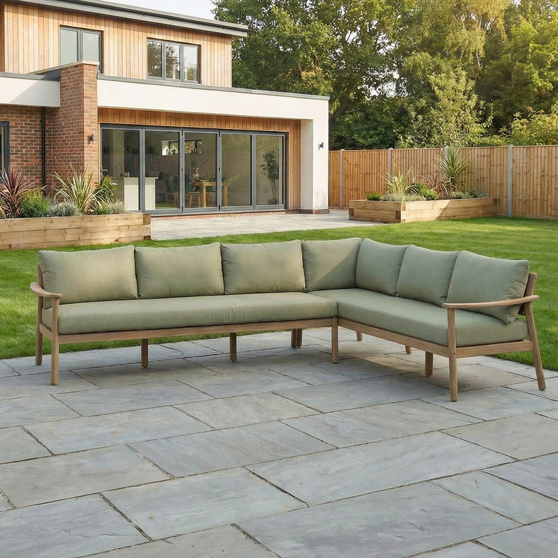 Bracken Outdoors Tetbury Acacia Wood and Rope Corner Sofa Casual Dining Garden Furniture Set - Image 4