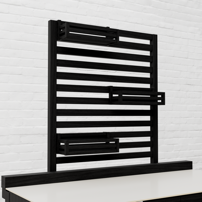 Draco Grills Teak Carbon Line Modular Outdoor Kitchen Add on Slatted Shelf with Hook on Boxes