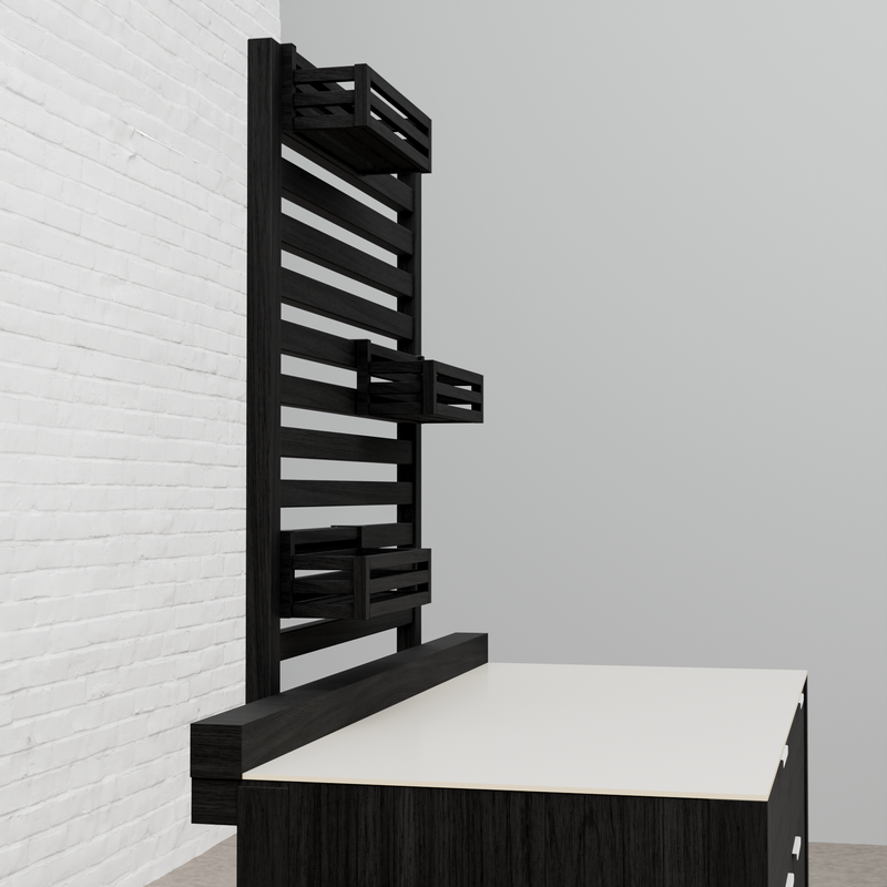 Draco Grills Teak Carbon Line Modular Outdoor Kitchen Add on Slatted Shelf with Hook on Boxes - Image 4