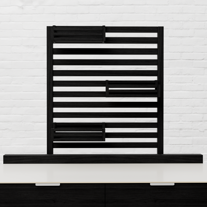 Draco Grills Teak Carbon Line Modular Outdoor Kitchen Add on Slatted Shelf with Hook on Boxes - Image 2