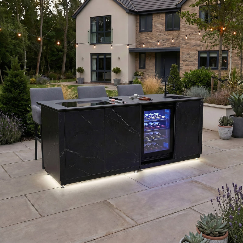 Draco Grills Horizon Sintered Stone Outdoor Kitchen Island with 4 Burner Barbecue - Image 2