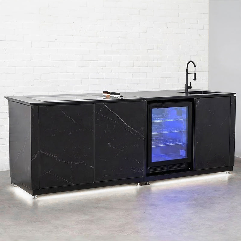 Draco Grills Horizon Sintered Stone Outdoor Kitchen Island with 4 Burner Barbecue - Image 12